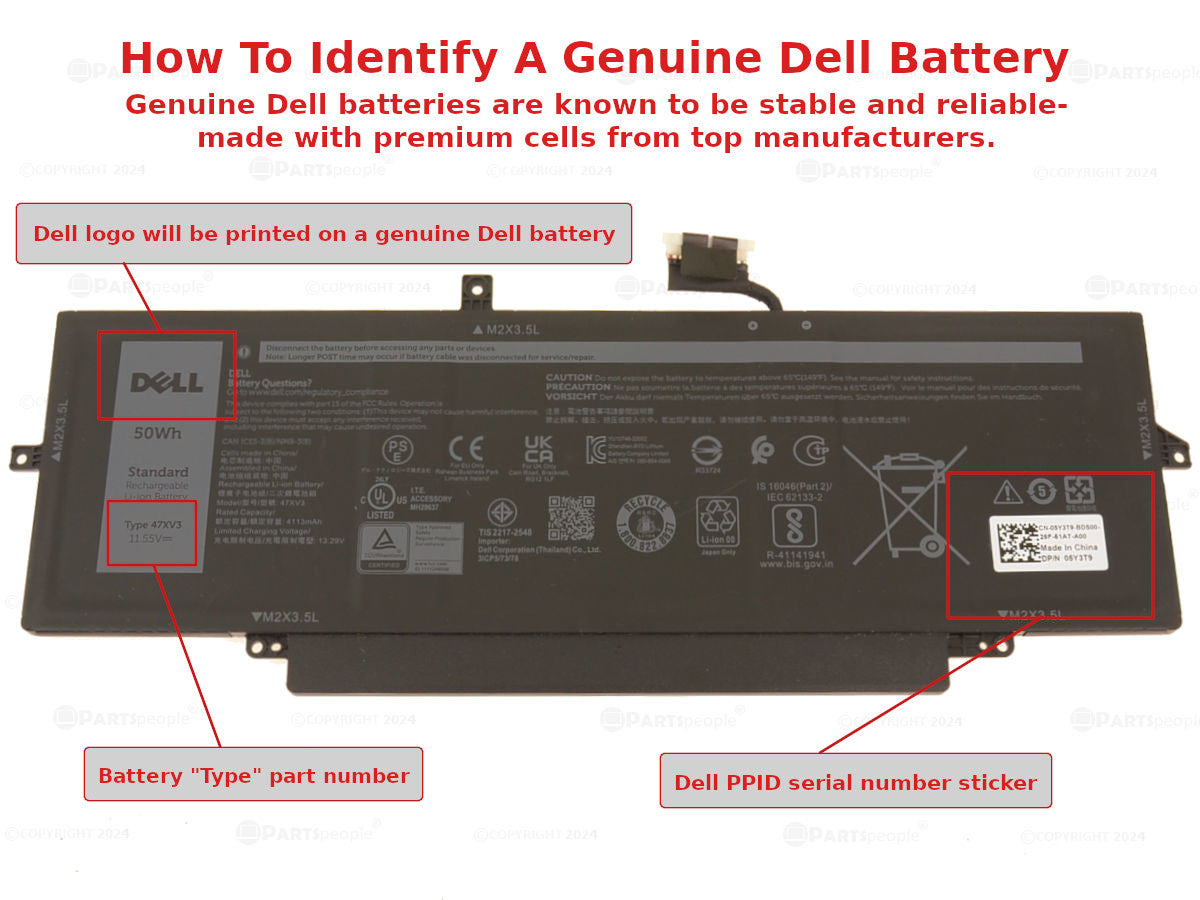 DELL 47XV3 - 3 -Latitude 9330 50Wh Genuine Original Laptop Notebook Battery ( 1 Yr Warranty )