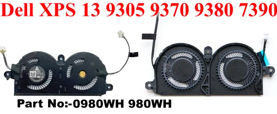 Original FAN Dell XPS 13 9370 P/N : 0980WH , 980WH