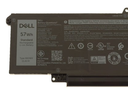DELL Latitude 7440 - 3 cell 66DWX 57Wh Genuine Original Laptop Notebook Battery ( 1 Yr Warranty )
