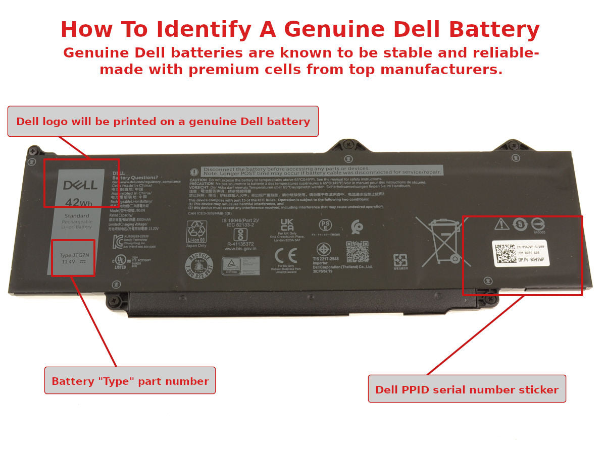 DELL JTG7N - 3 cell - Latitude 5440 3540 5540 5340 3440 / Precision 3480 3580 42Wh Original Laptop Notebook Battery ( 1 Yr Warranty )