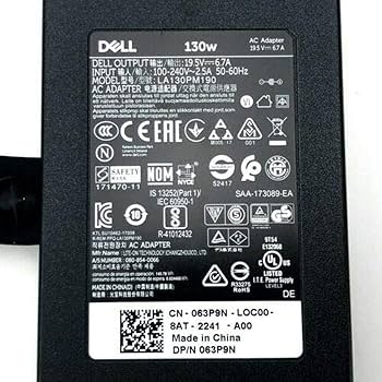 DELL LAPTOP CHARGER 130W 19.5V 6.7A GENUINE Original Adapter ( 7.4 MM ) MODEL : LA130PM190