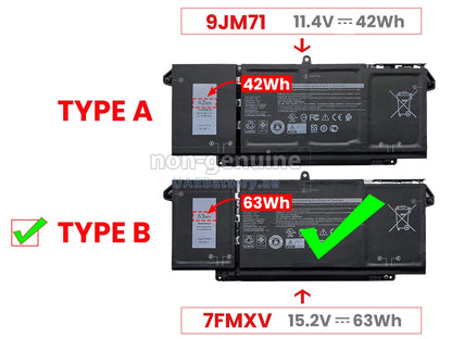 DELL 7FMXV - 7FMXV Genuine Original  Laptop Notebook Battery