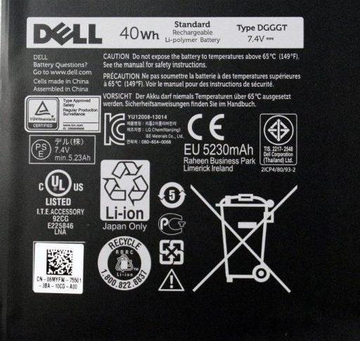 DELL DGGGT P16T001 P16 0DGGGT 6MYFW - GF5CV Genuine Original Laptop Notebook Battery