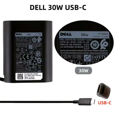 Dell Original 30W USB-C AC Adapter Laptop Charger ( Type - C )