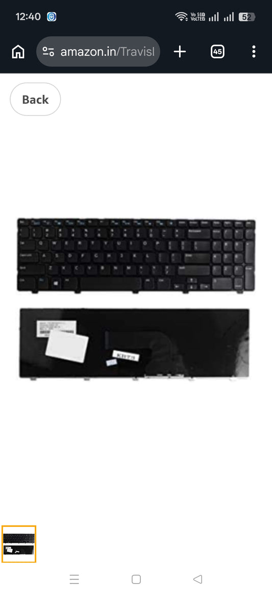 Original Laptop Keyboard Dell Inspiron 15 3521