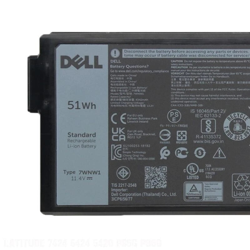 DELL 6NNCF DP3KF P85G001 P86G001 - 7WNW1 Genuine Original Laptop Notebook Battery
