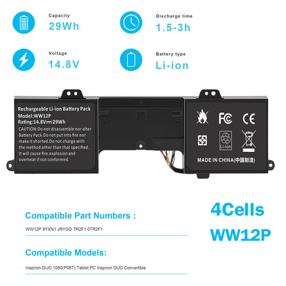 DELL WW12P	9YXN1 TR2F1 - WW12P Genuine Original Laptop Notebook Battery