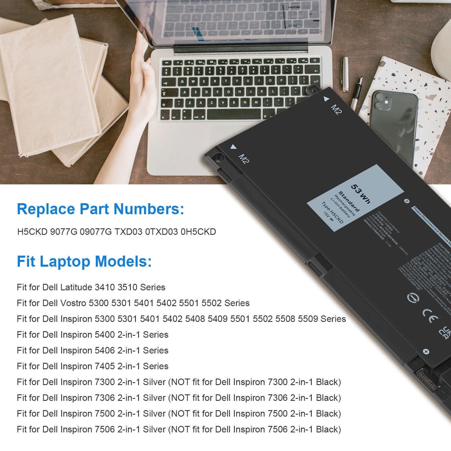 DELL H5CKD - H5CKD Genuine Original  Laptop Notebook Battery