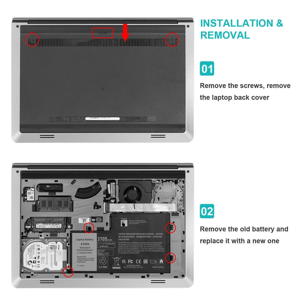 Dell TRHFF - TRHFF Genuine Original  Laptop Notebook Battery