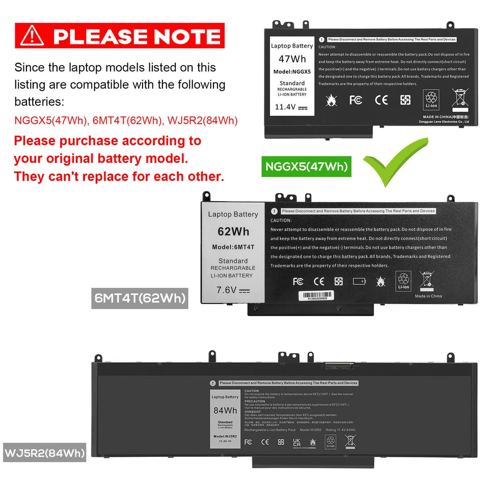 DELL NGGX5 - NGGX5 Genuine Original  Laptop Notebook Battery