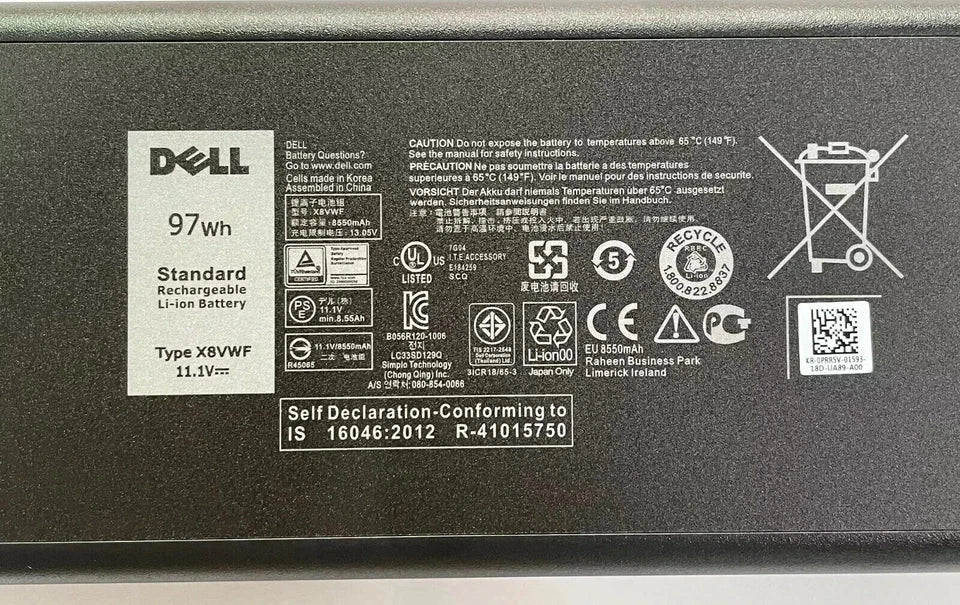 DELL X8VWF - X8VWF Genuine Original  Laptop Notebook Battery