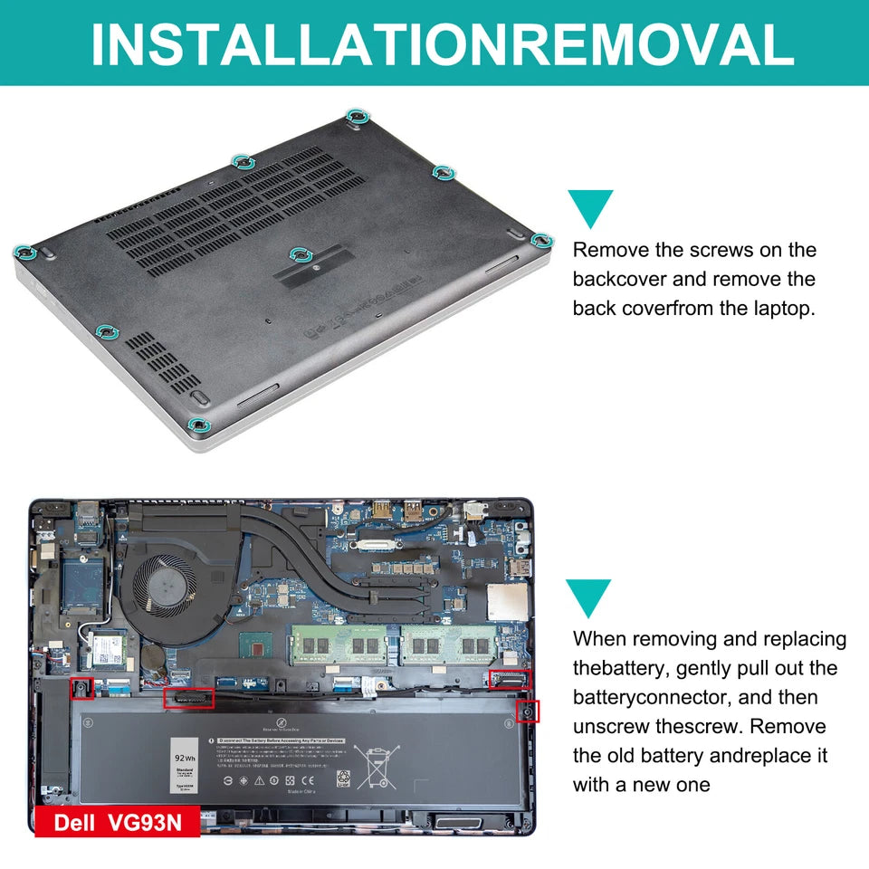 DELL VG93N - VG93N Genuine Original  Laptop Notebook Battery