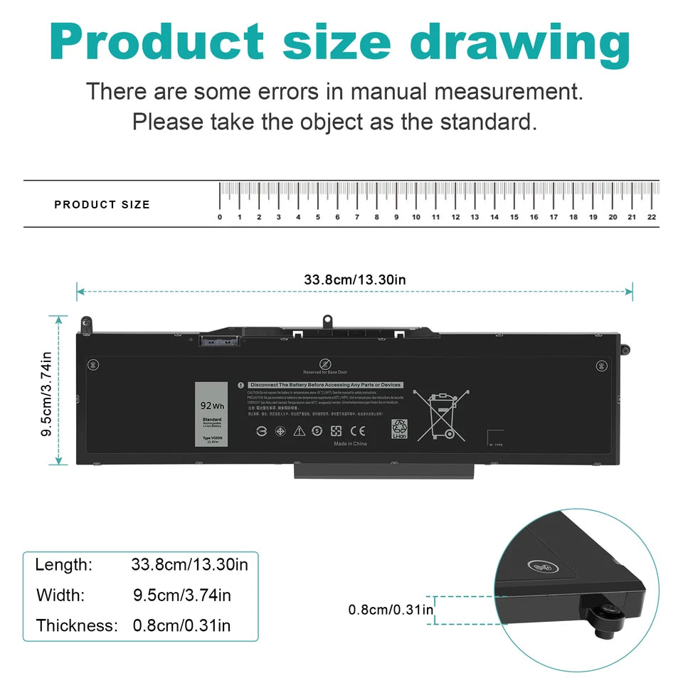 DELL VG93N - VG93N Genuine Original  Laptop Notebook Battery