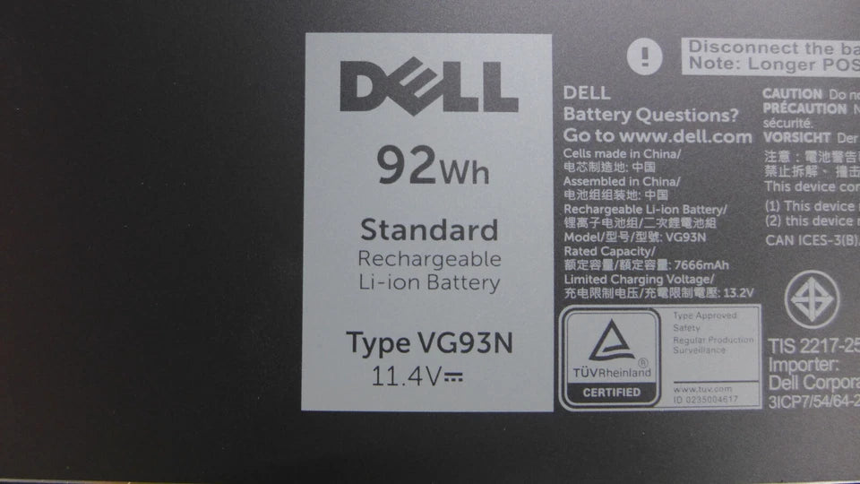 DELL VG93N - VG93N Genuine Original  Laptop Notebook Battery