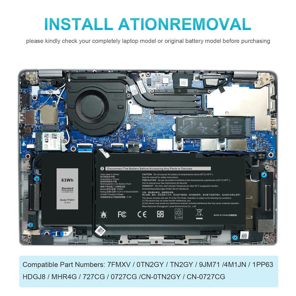 DELL 7FMXV - 7FMXV Genuine Original  Laptop Notebook Battery