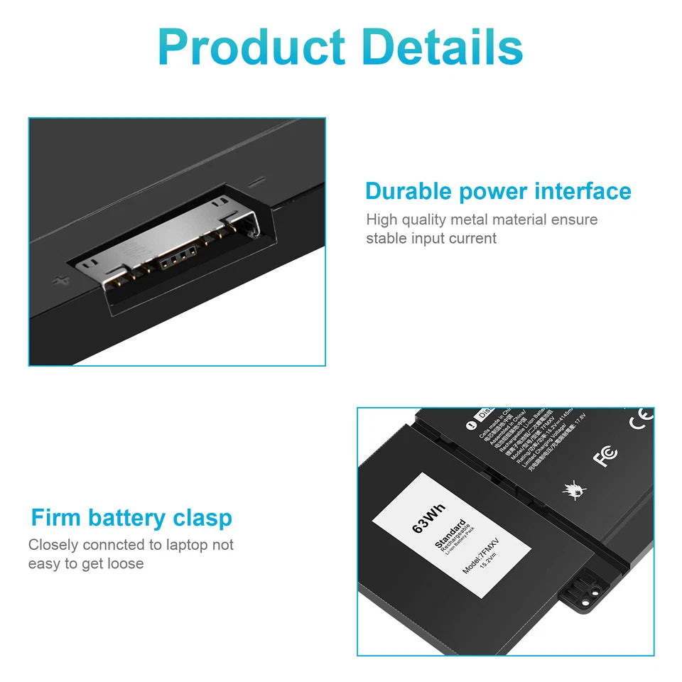 DELL 7FMXV - 7FMXV Genuine Original  Laptop Notebook Battery