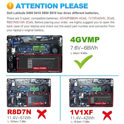 DELL 4GVMP - 4GVMP Genuine Original  Laptop Notebook Battery