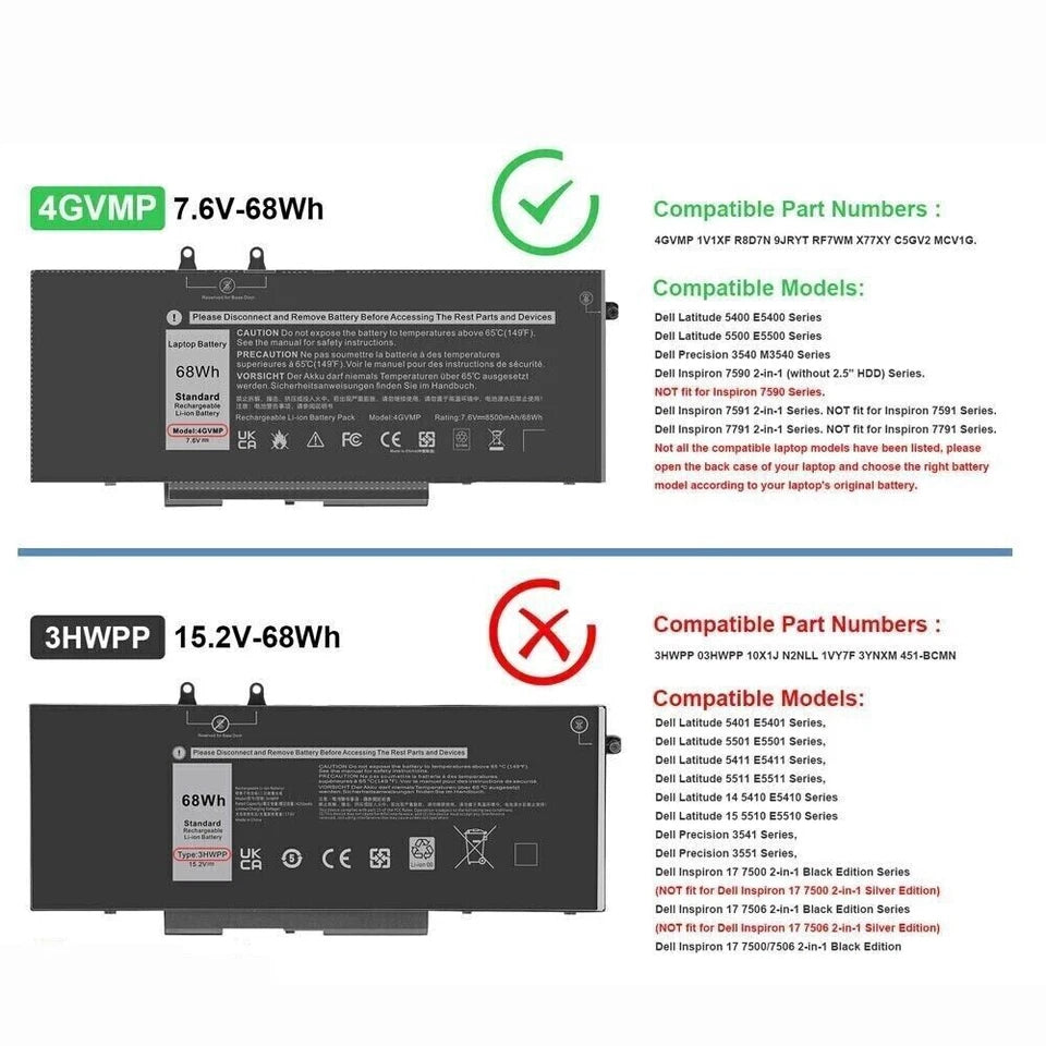 DELL 4GVMP - 4GVMP Genuine Original  Laptop Notebook Battery