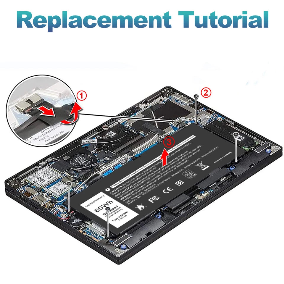 DELL K5XWW - K5XWW Genuine Original  Laptop Notebook Battery