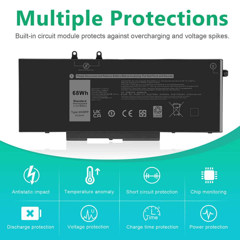 DELL 10X1J 1VY7F 401D9 N2NLL JG75F 3YNXM - 3HWPP Genuine Original Laptop Notebook Battery
