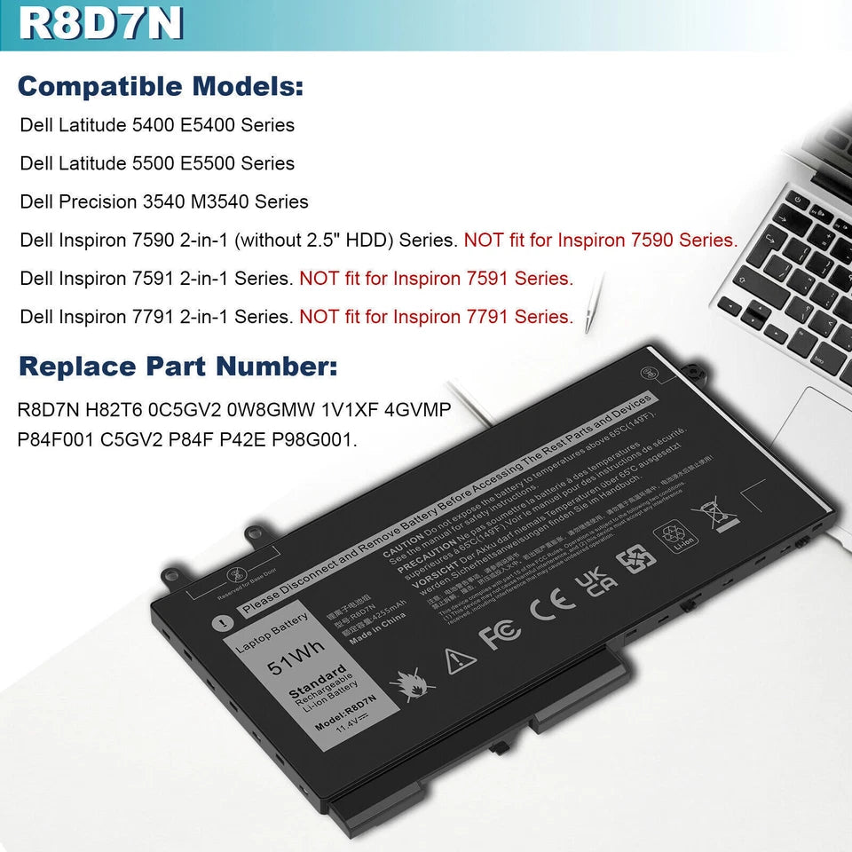 DELL R8D7N  - R8D7N Genuine Original  Laptop Notebook Battery