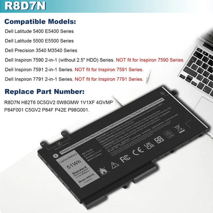 DELL R8D7N  - R8D7N Genuine Original  Laptop Notebook Battery