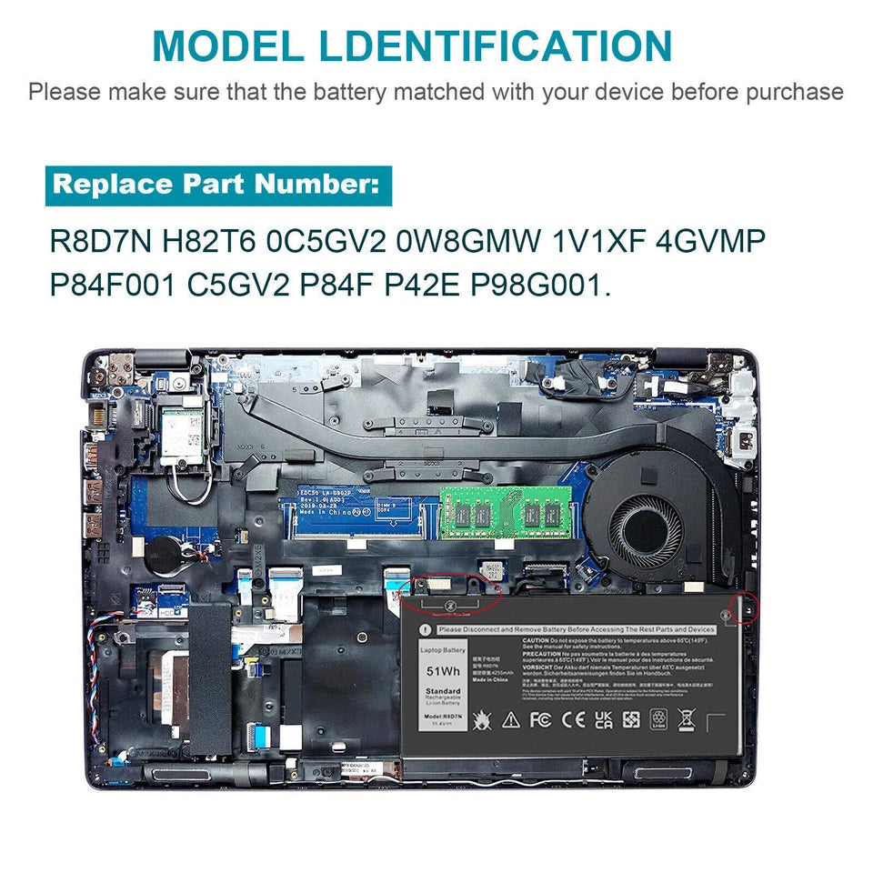 DELL R8D7N  - R8D7N Genuine Original  Laptop Notebook Battery