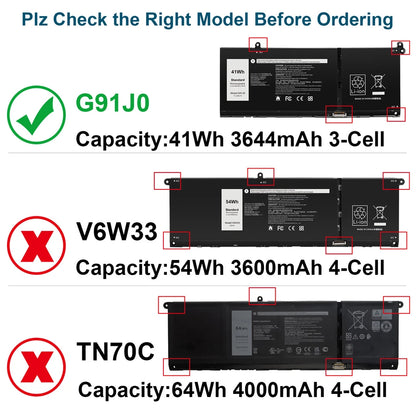DELL G91J0 - G91J0 Genuine Original  Laptop Notebook Battery