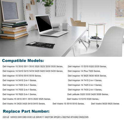 DELL G91J0 - G91J0 Genuine Original  Laptop Notebook Battery