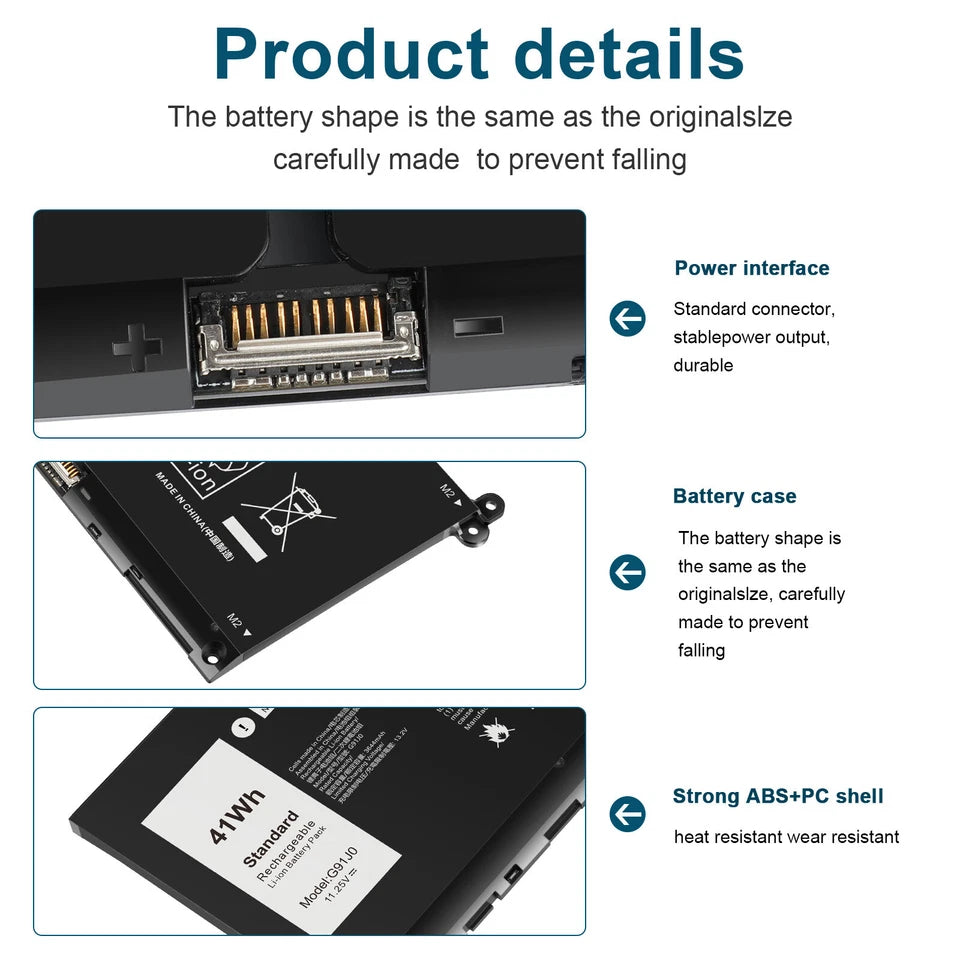 DELL G91J0 - G91J0 Genuine Original  Laptop Notebook Battery