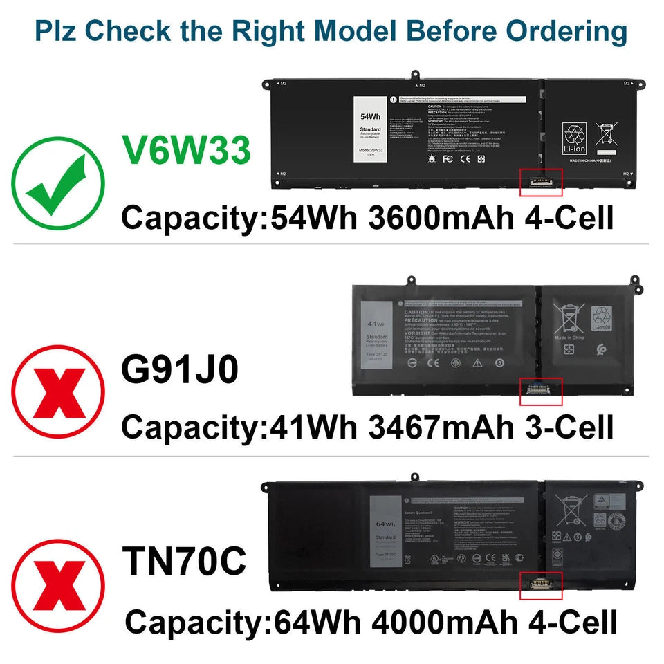 DELL V6W33 - V6W33 Genuine Original  Laptop Notebook Battery