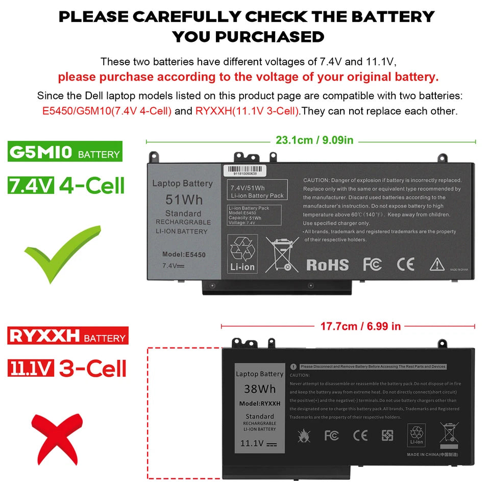 DELL G5M10 -  G5M10 Genuine Original  Laptop Notebook Battery