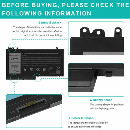 DELL RYXXH - RYXXH Genuine Original  Laptop Notebook Battery
