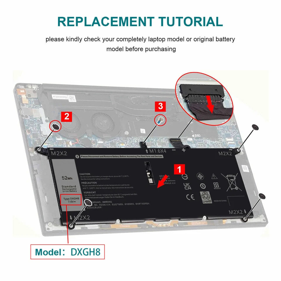 DELL DXGH8 - DXGH8 Genuine Original  Laptop Notebook Battery
