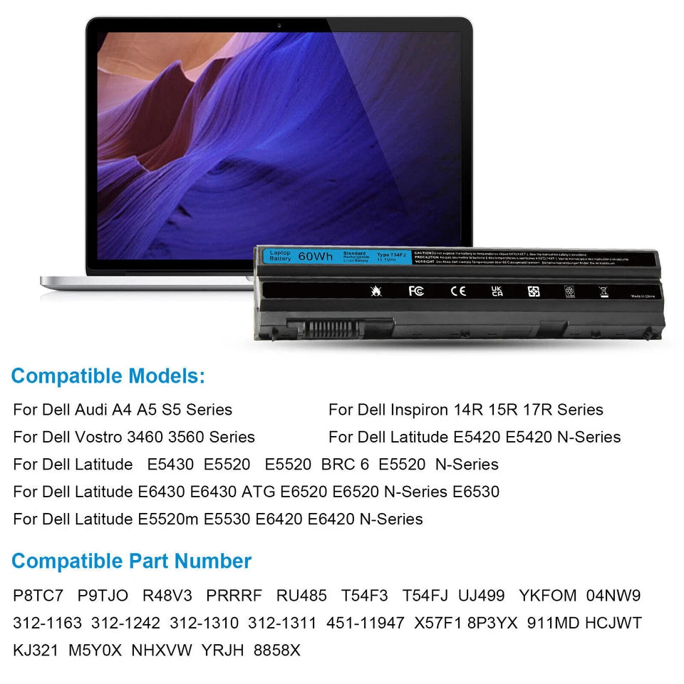 DELL T54FJ - 6 Cell T54FJ Genuine Original  Laptop Notebook Battery