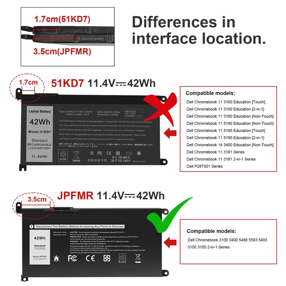 DELL JPFMR - JPFMR Genuine Original  Laptop Notebook BatteryNotebook Battery