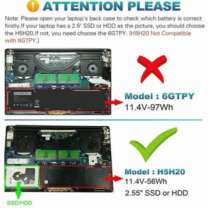 DELL XPS 15 9560 - H5H20 Genuine Original Laptop Notebook Battery