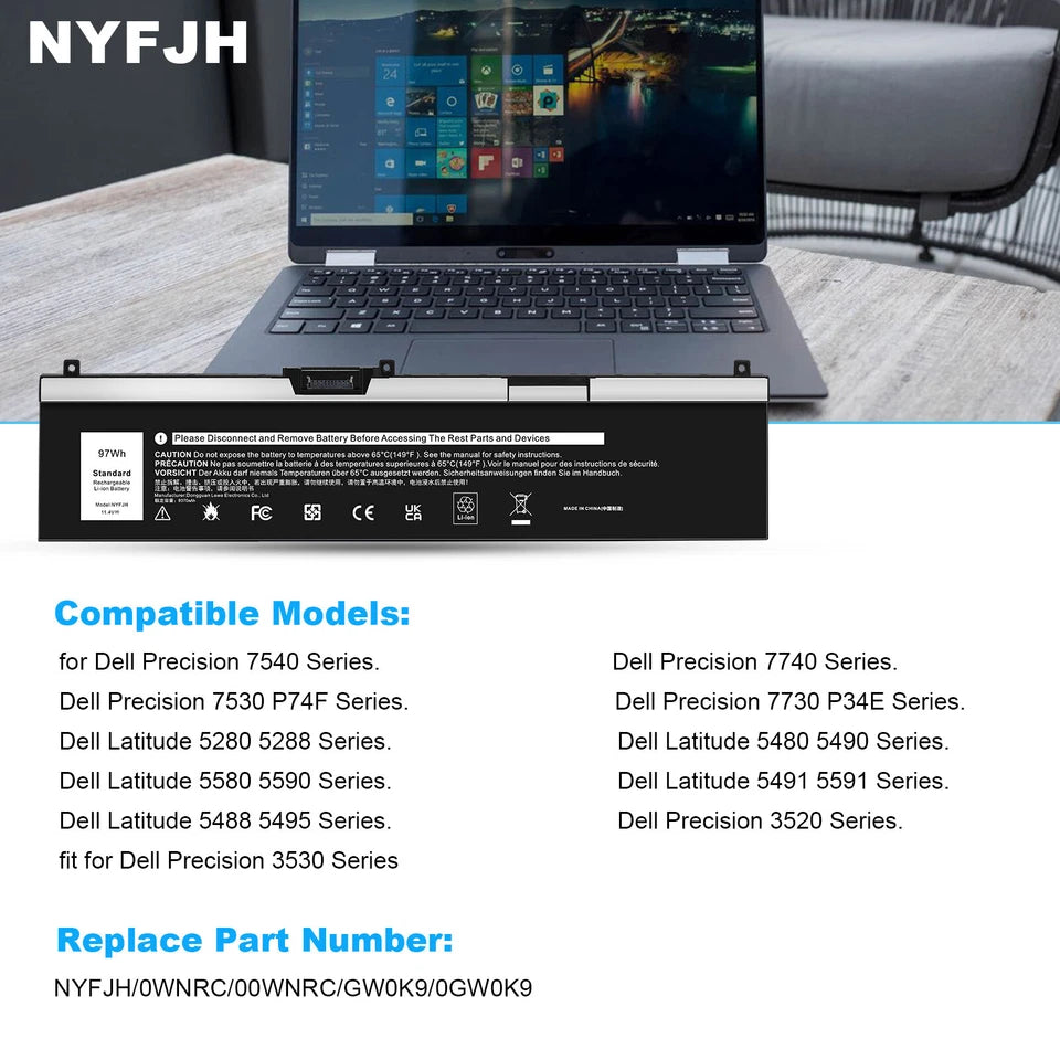 DELL NYFJH – NYFJH Genuine Original Laptop Notebook Battery