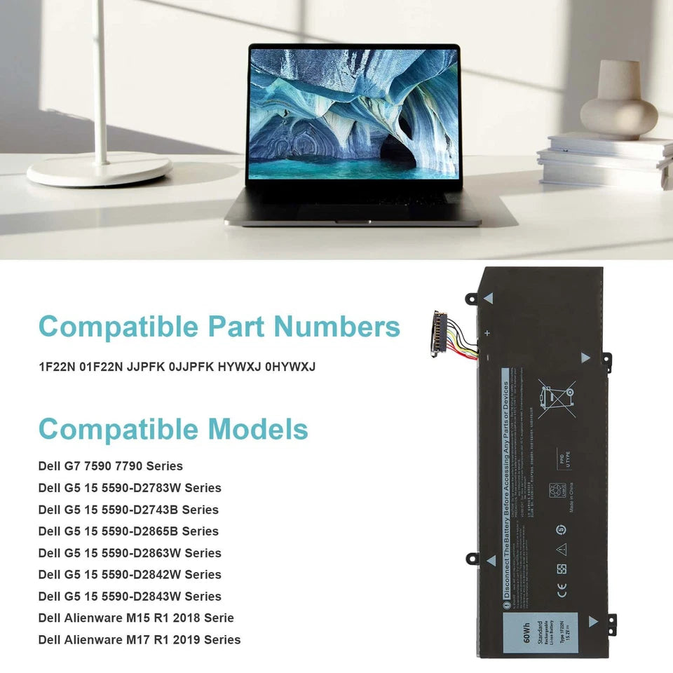 DELL 1F22N – 1F22N Genuine Original Laptop Notebook Battery