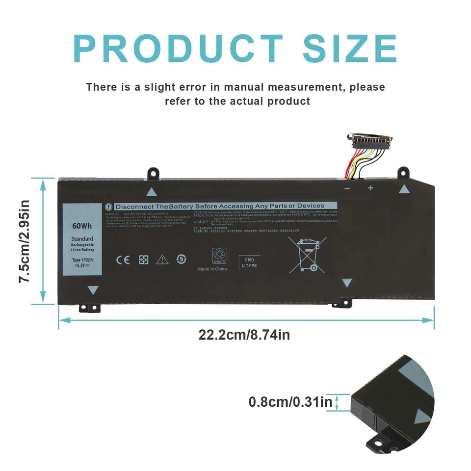 DELL 1F22N – 1F22N Genuine Original Laptop Notebook Battery