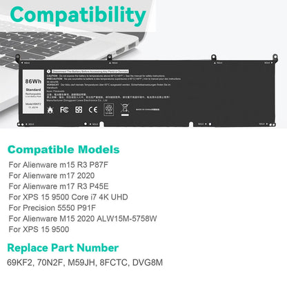 DELL XPS 9510 - 69KF2 Genuine Original  Laptop Notebook Battery