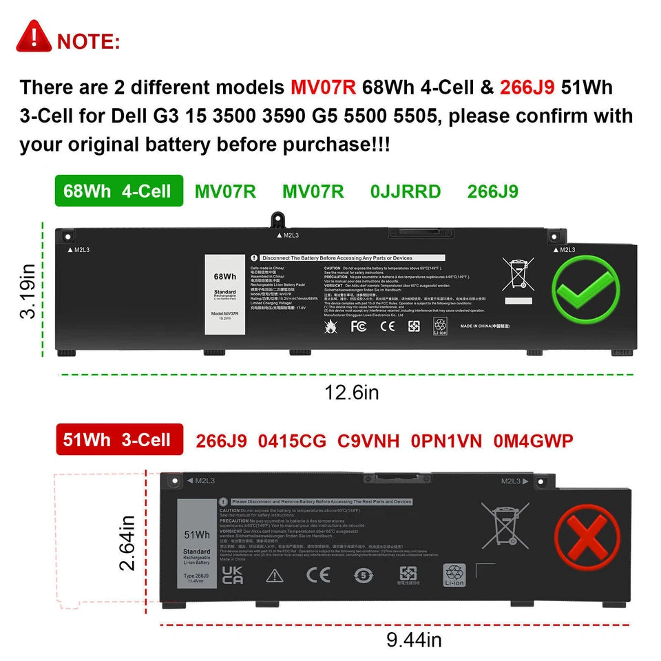 DELL MV07R – MV07R Genuine Original Laptop Notebook Battery