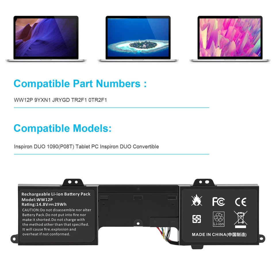 DELL WW12P	9YXN1 TR2F1 - WW12P Genuine Original Laptop Notebook Battery