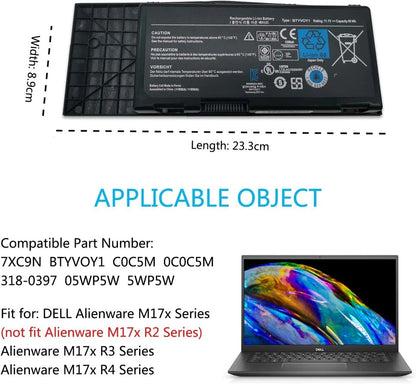 DELL Alienware M17X - BTYVOY1 Genuine Original Laptop Notebook Battery