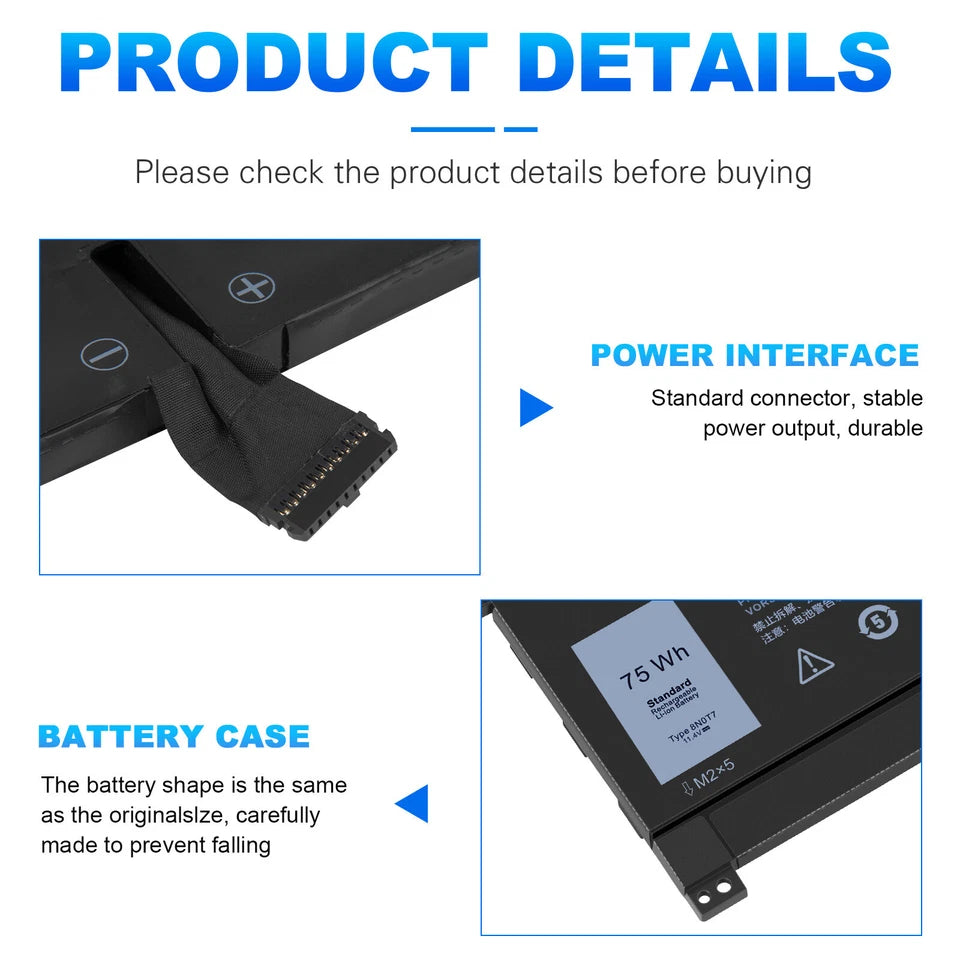 DELL 8N0T7 - 8N0T7 Genuine Original  Laptop Notebook Battery