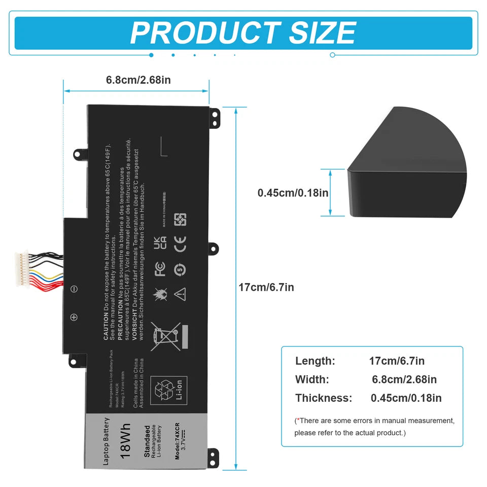 DELL 74XCR - 74XCR Genuine Original  Laptop Notebook Battery