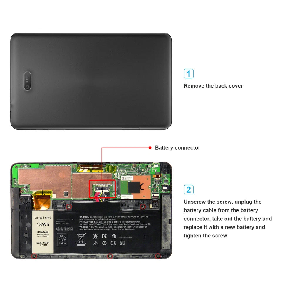 DELL 74XCR - 74XCR Genuine Original  Laptop Notebook Battery