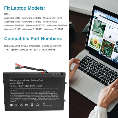 DELL PT6V8 - PT6V8 Genuine Original  Laptop Notebook Battery