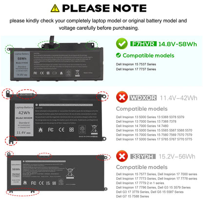 DELL F7HVR -F7HVR Genuine Original  Laptop Notebook Battery