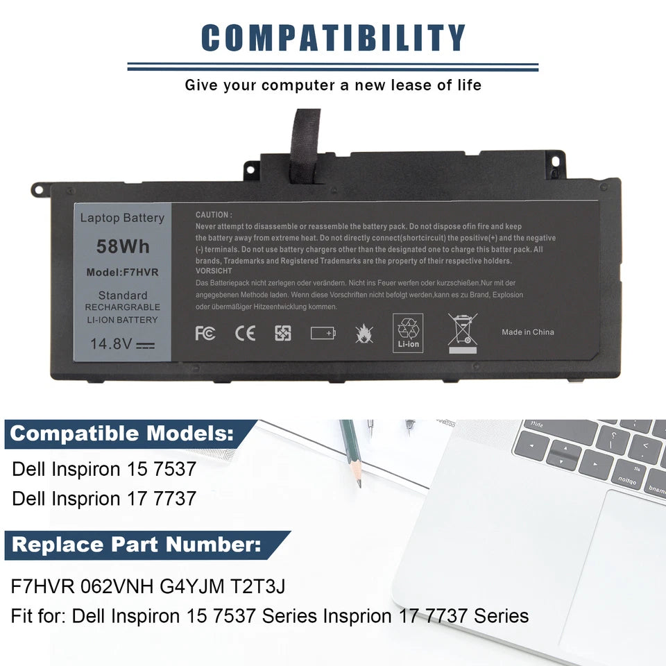 DELL F7HVR -F7HVR Genuine Original  Laptop Notebook Battery